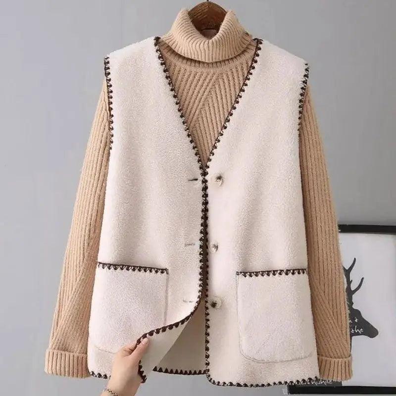 Adenbora - Élégant Gilet Sans Manches en Polaire pour Femmes, Style Office Lady & Confort Automne/Hiver FW2022 - Adenbora