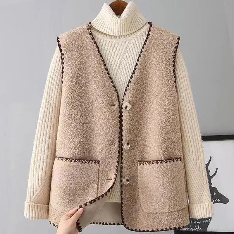 Adenbora - Élégant Gilet Sans Manches en Polaire pour Femmes, Style Office Lady & Confort Automne/Hiver FW2022 - Adenbora