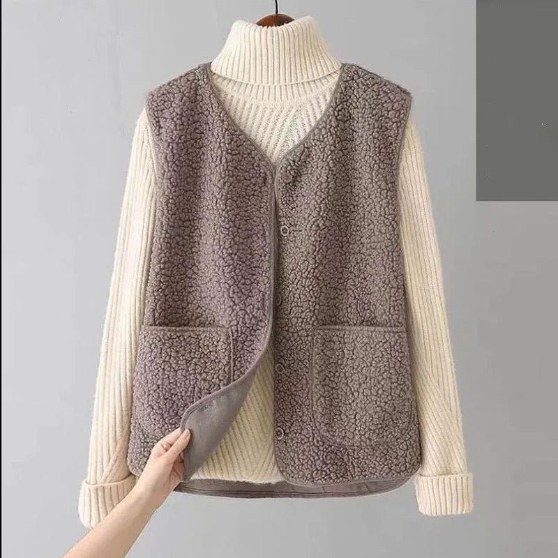 Adenbora - Élégant Gilet Sans Manches en Polaire pour Femmes, Style Office Lady & Confort Automne/Hiver FW2022 - Adenbora