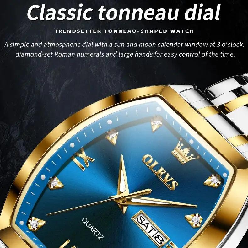 Adenbora - Montre de Luxe Élégante en Acier Inoxydable avec Fonctions Avancées, Étanche 3Bar, Modèle 5528 - Adenbora