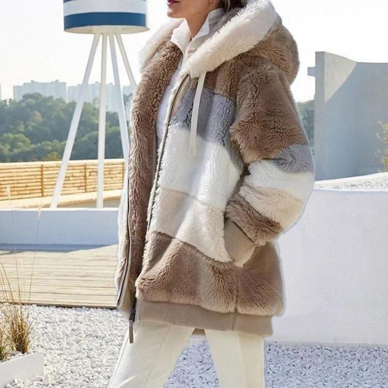 Adenbora Winter Elegance: Manteau Slim Fur Femme - Style Décontracté & Chic - Adenbora