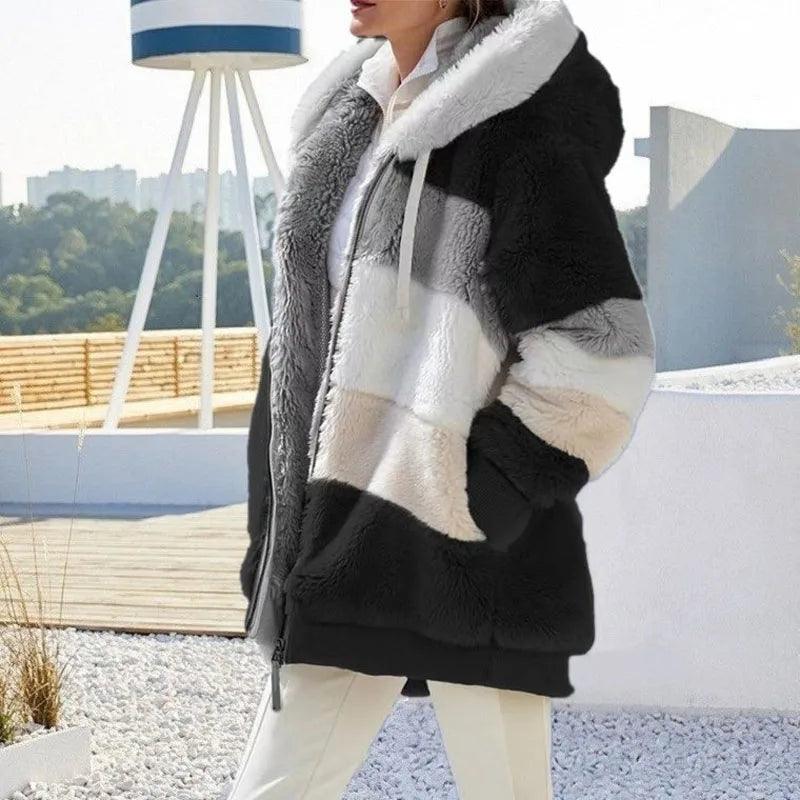 Adenbora Winter Elegance: Manteau Slim Fur Femme - Style Décontracté & Chic - Adenbora