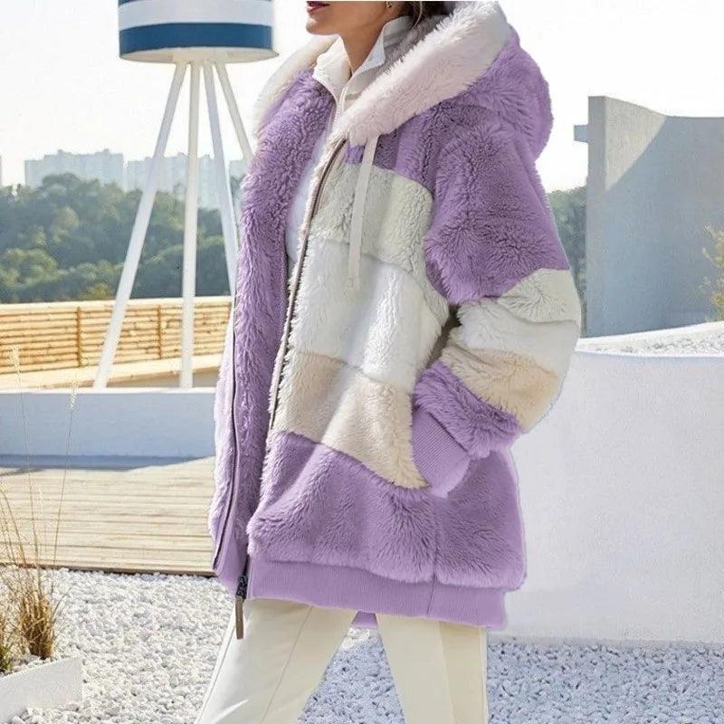 Adenbora Winter Elegance: Manteau Slim Fur Femme - Style Décontracté & Chic - Adenbora