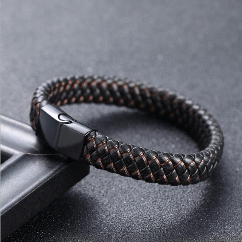 Bracelet en cuir pour homme de style punk - Adenbora
