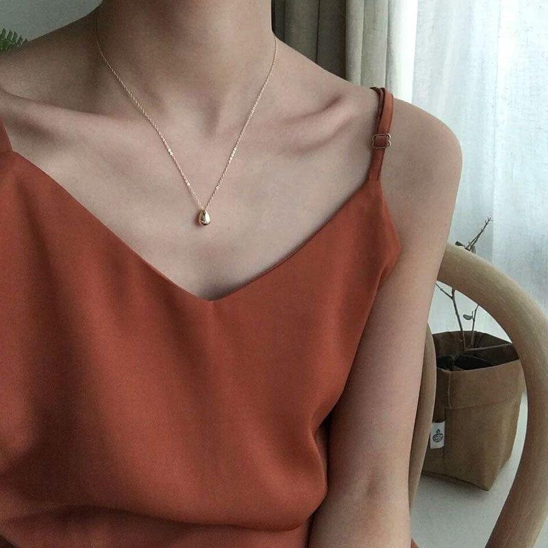 collier HUANZHI 2020 en forme de goutte d’eau pour femmes - Un bijou tendance idéal pour les soirées et les cadeaux - Adenbora