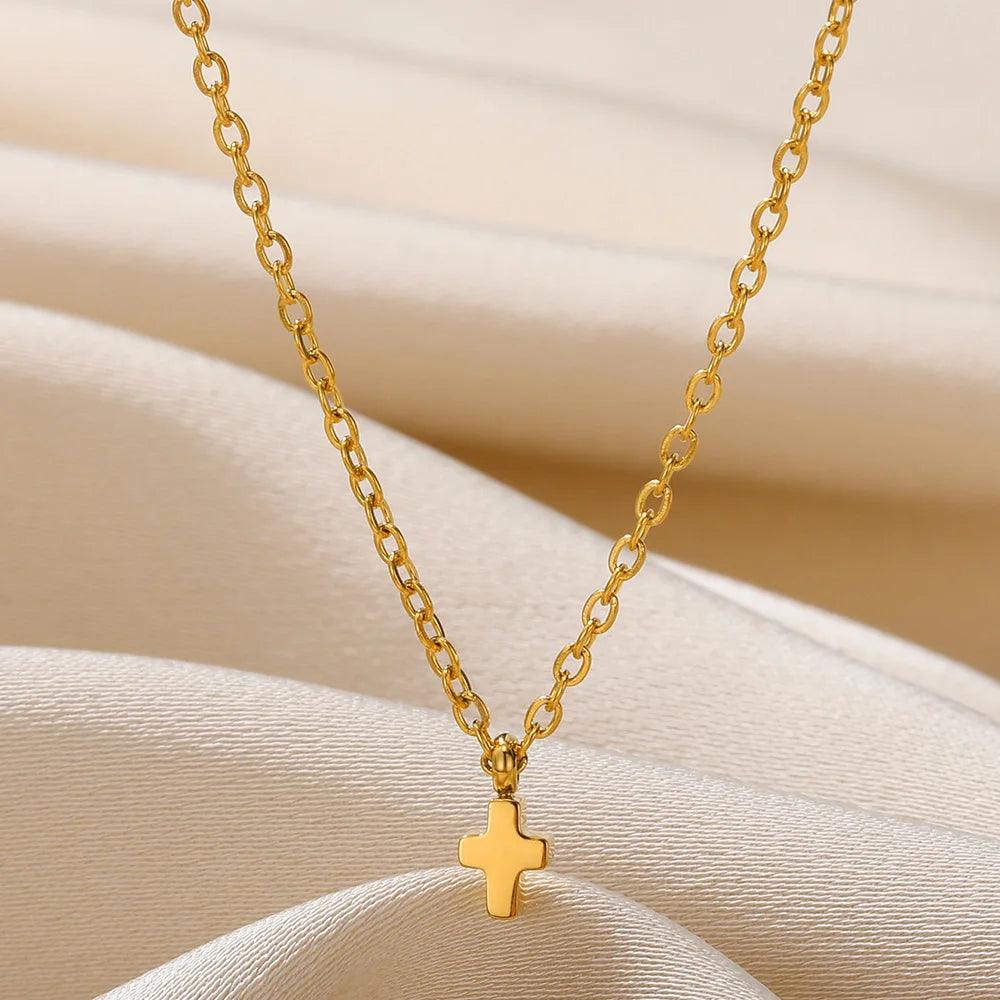 Collier Tendance Adenbora : Croix Sonny Angel en Cuivre et Acier Inoxydable, Style Trendy pour Hommes, Mood Tracker, Choker. - Adenbora