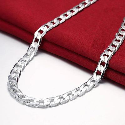 Adenbora - Collier Homme en Argent Fin, Certifié avec Chaîne Figaro, Style Décontracté, N005