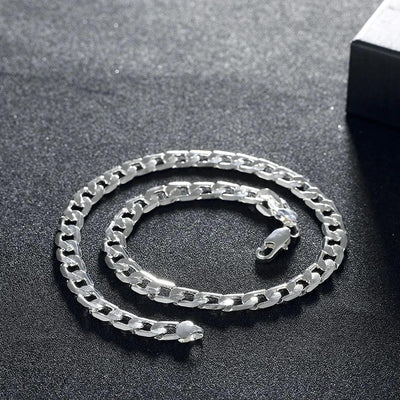 Adenbora - Collier Homme en Argent Fin, Certifié avec Chaîne Figaro, Style Décontracté, N005