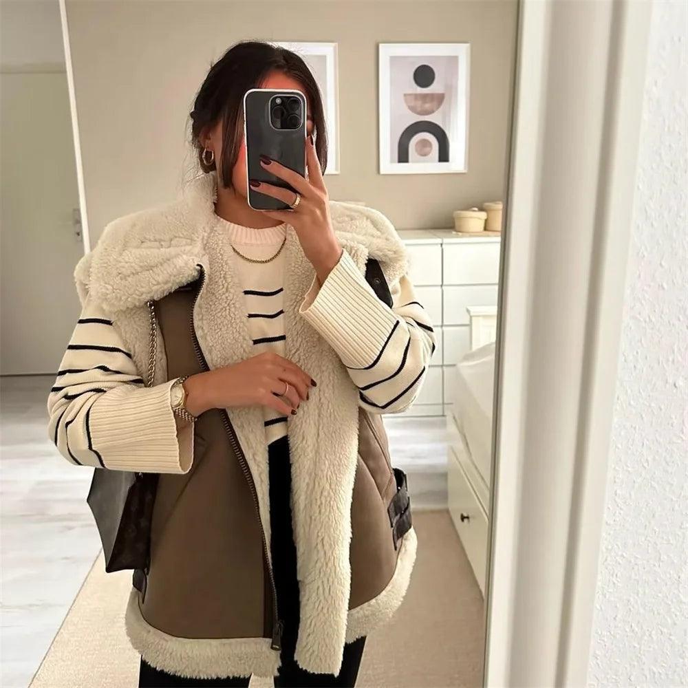Adenbora - Élégant Gilet d'Hiver pour Femmes avec Fermeture Éclair et Détails Zippés - Adenbora