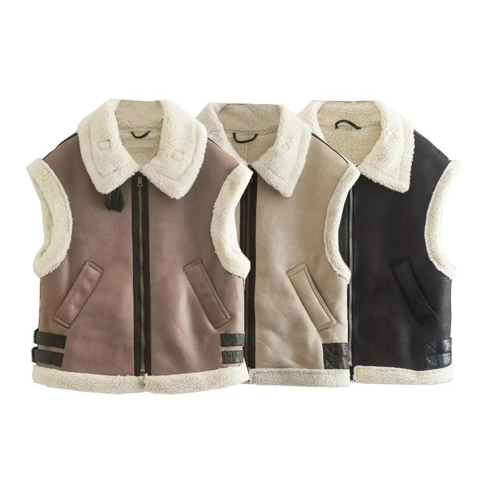 Adenbora - Élégant Gilet d'Hiver pour Femmes avec Fermeture Éclair et Détails Zippés - Adenbora