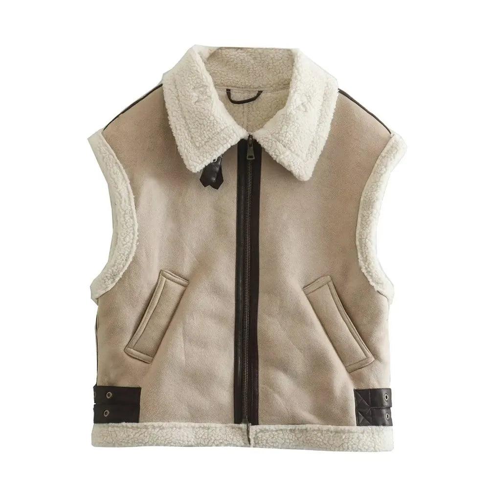 Adenbora - Élégant Gilet d'Hiver pour Femmes avec Fermeture Éclair et Détails Zippés - Adenbora