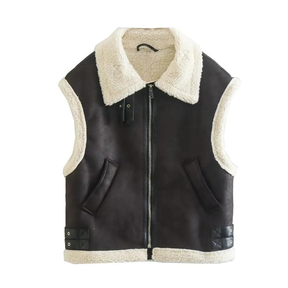 Adenbora - Élégant Gilet d'Hiver pour Femmes avec Fermeture Éclair et Détails Zippés - Adenbora