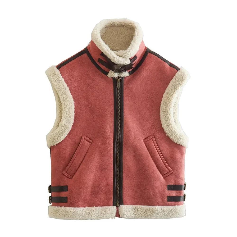 Adenbora - Élégant Gilet d'Hiver pour Femmes avec Fermeture Éclair et Détails Zippés - Adenbora