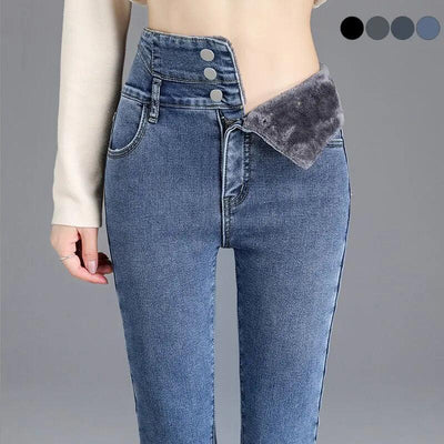 Adenbora: Jeans Haut de Gamme en COTON, Polyester et Spandex - Style Skinny, Confort Hivernal, Poches Pratiques.