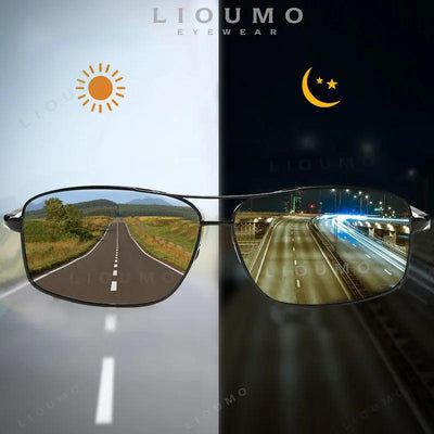 Adenbora - Lunettes de Soleil Hommes Carrées Polarizées et Photochromiques UV400