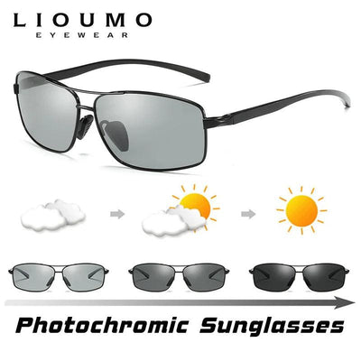 Adenbora - Lunettes de Soleil Hommes Carrées Polarizées et Photochromiques UV400