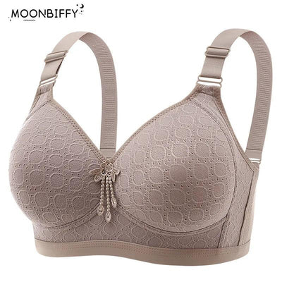 Adenbora - Soutien-gorge Push-up Confortable et Respirant, Style Quotidien, Sans Fil, Décor Géométrique