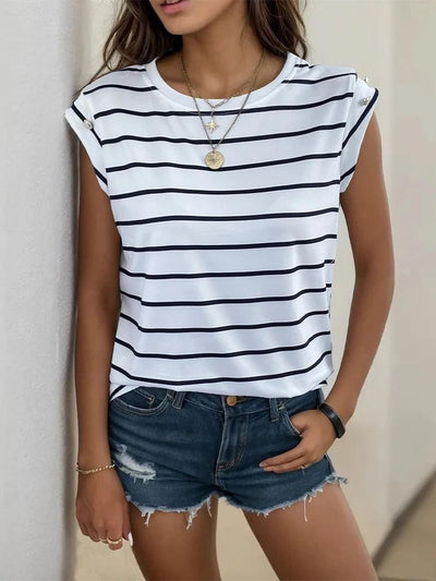 Adenbora : Tee-shirt Junior à Rayures Élégantes pour Femmes, Saison Printemps/Été - Modèle S8799