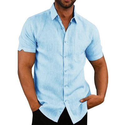 Chemise Décontractée Homme Adenbora CS131 - Élégance Estivale en Coton et Lin