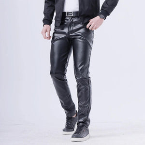 Adenbora Men's Pants: Skinny Biker Style for Parties & Events, Polyester-Spandex Comfort. 