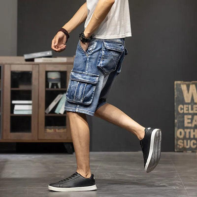 Shorts estivaux Adenbora : Confort & Style au Rendez-vous, Longueur Genoux, Motif Solide, Fermeture Éclair.
